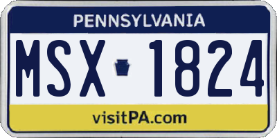 PA license plate MSX1824