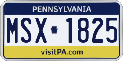 PA license plate MSX1825