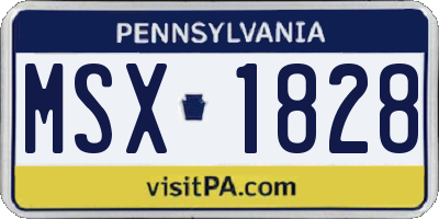 PA license plate MSX1828