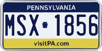 PA license plate MSX1856
