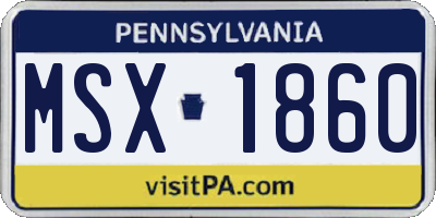 PA license plate MSX1860
