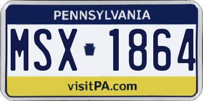 PA license plate MSX1864