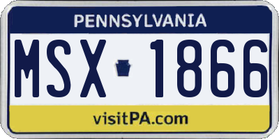 PA license plate MSX1866