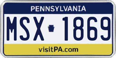 PA license plate MSX1869