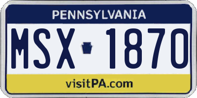 PA license plate MSX1870