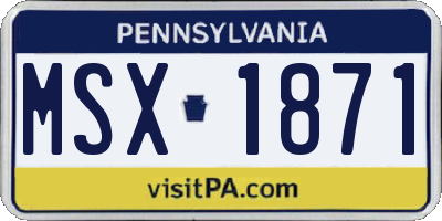 PA license plate MSX1871