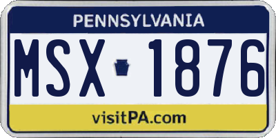 PA license plate MSX1876