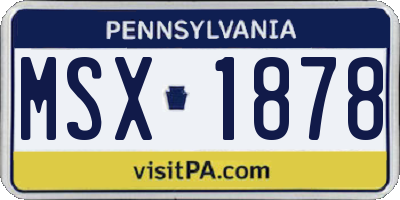 PA license plate MSX1878