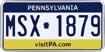 PA license plate MSX1879