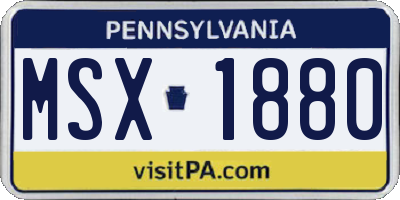 PA license plate MSX1880