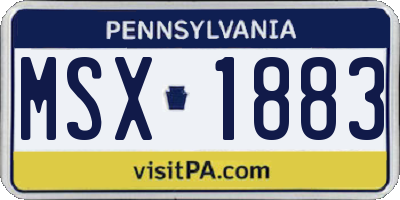 PA license plate MSX1883