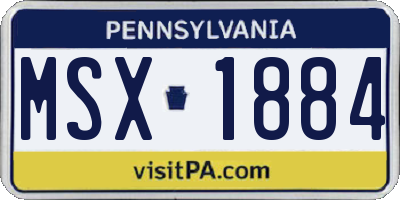PA license plate MSX1884