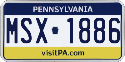 PA license plate MSX1886