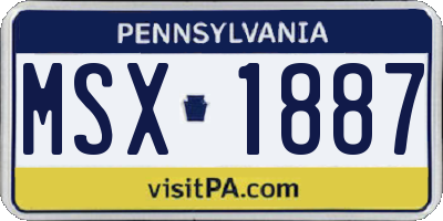 PA license plate MSX1887