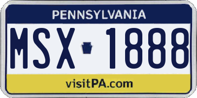 PA license plate MSX1888