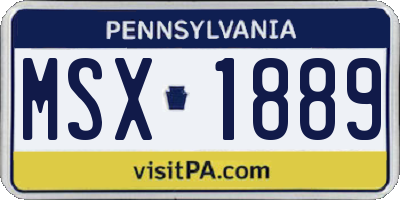 PA license plate MSX1889