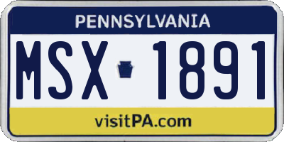 PA license plate MSX1891