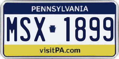 PA license plate MSX1899