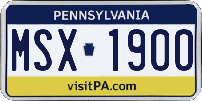 PA license plate MSX1900