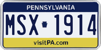 PA license plate MSX1914