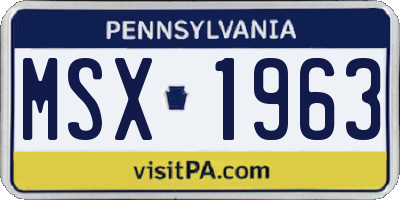 PA license plate MSX1963