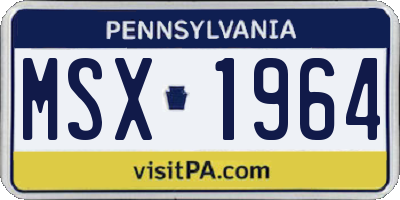 PA license plate MSX1964
