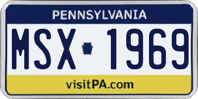 PA license plate MSX1969