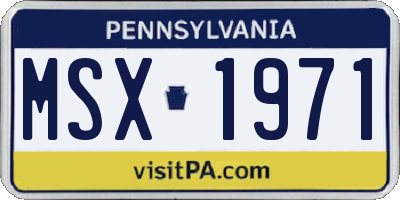 PA license plate MSX1971