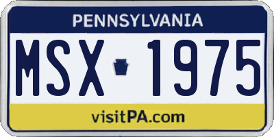 PA license plate MSX1975