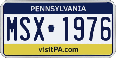 PA license plate MSX1976