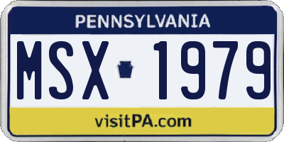 PA license plate MSX1979