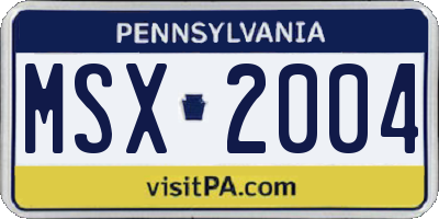 PA license plate MSX2004