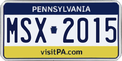 PA license plate MSX2015