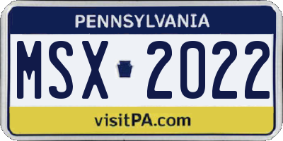 PA license plate MSX2022