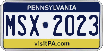 PA license plate MSX2023