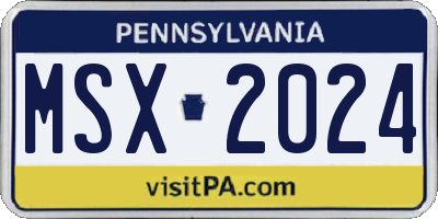 PA license plate MSX2024