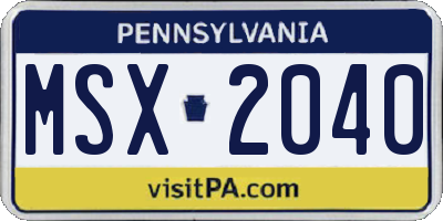 PA license plate MSX2040