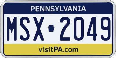 PA license plate MSX2049