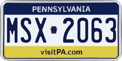 PA license plate MSX2063
