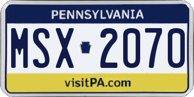 PA license plate MSX2070