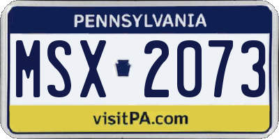 PA license plate MSX2073