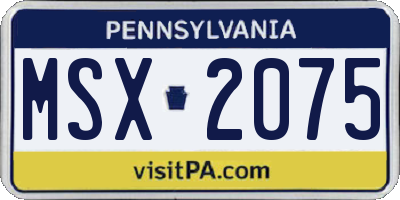 PA license plate MSX2075