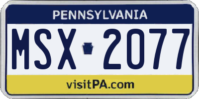 PA license plate MSX2077