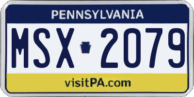 PA license plate MSX2079