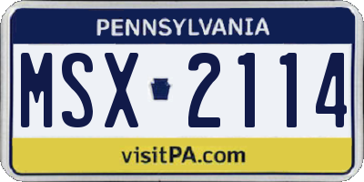 PA license plate MSX2114
