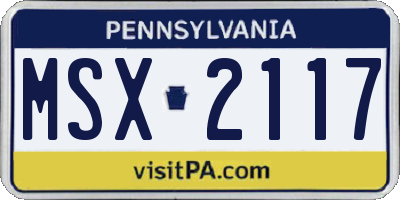 PA license plate MSX2117