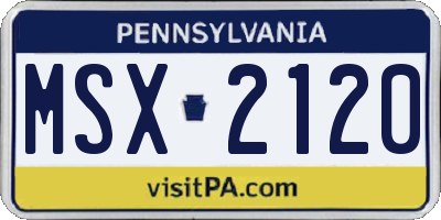 PA license plate MSX2120