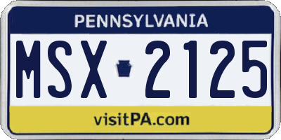 PA license plate MSX2125