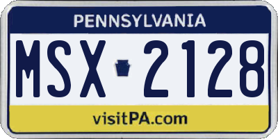 PA license plate MSX2128