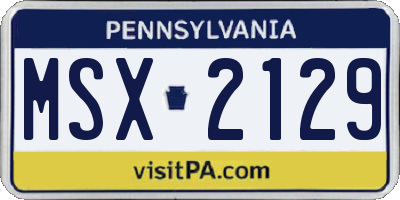 PA license plate MSX2129